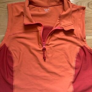 Old Navy Orange and Red Half-Zip Sleeveless Top